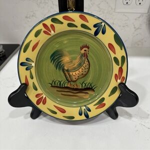 Style Eyes by Baum Bros Provence Collection Stoneware Rooster Plate - 8 1/4"